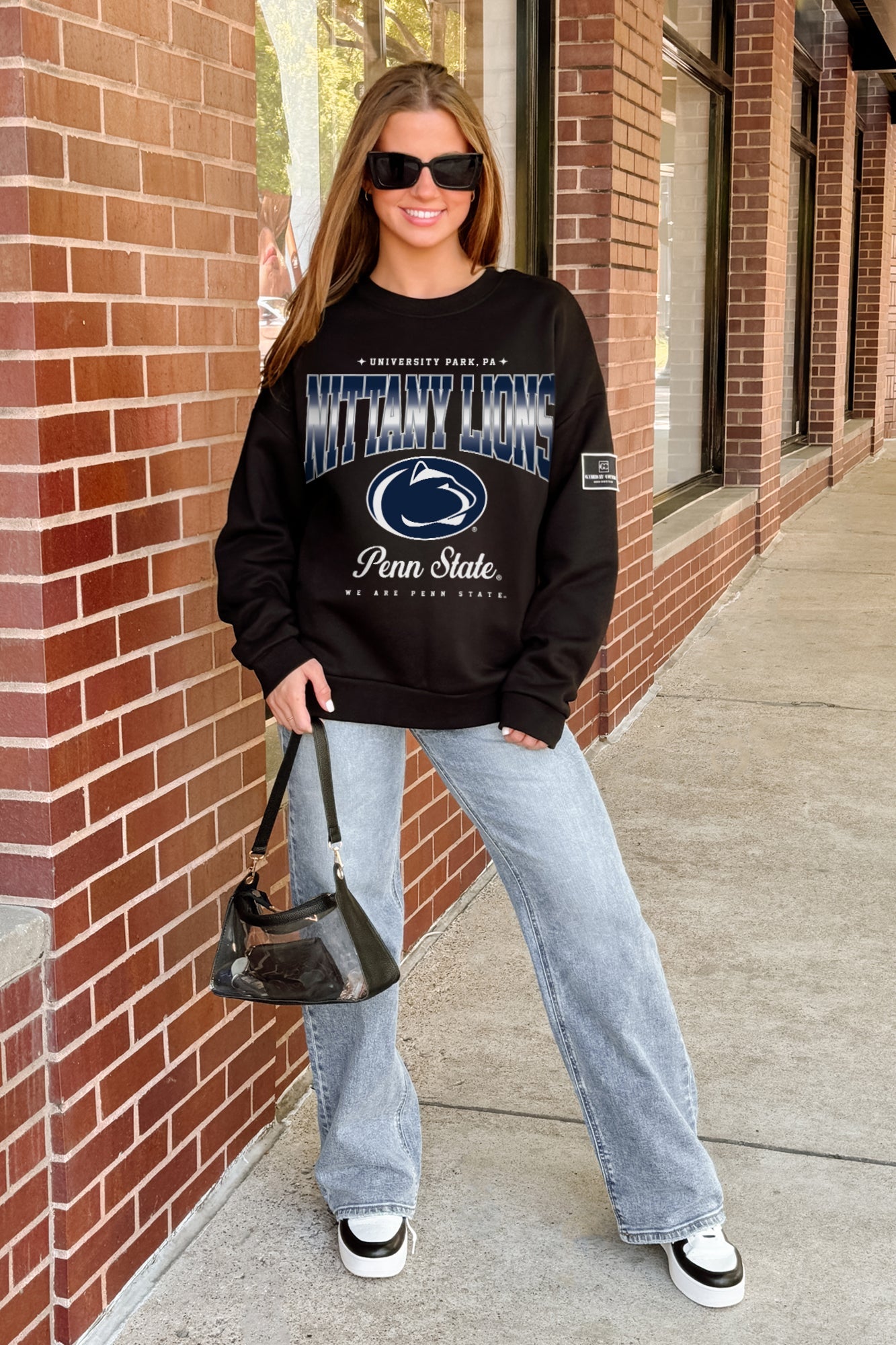 PENN STATE NITTANY LIONS POWERHOUSE PLAY BLACK LABEL PREMIUM FLEECE CREW SWEATSHIRT