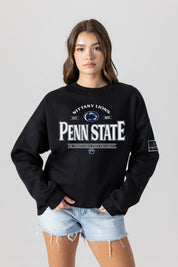 PENN STATE NITTANY LIONS PLAYERS ONLY BLACK LABEL PREMIUM FLEECE DROP SHOULDER CREWNECK