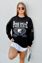 PENN STATE NITTANY LIONS BOLD CHEERS BLACK LABEL PREMIUM FLEECE CREW SWEATSHIRT