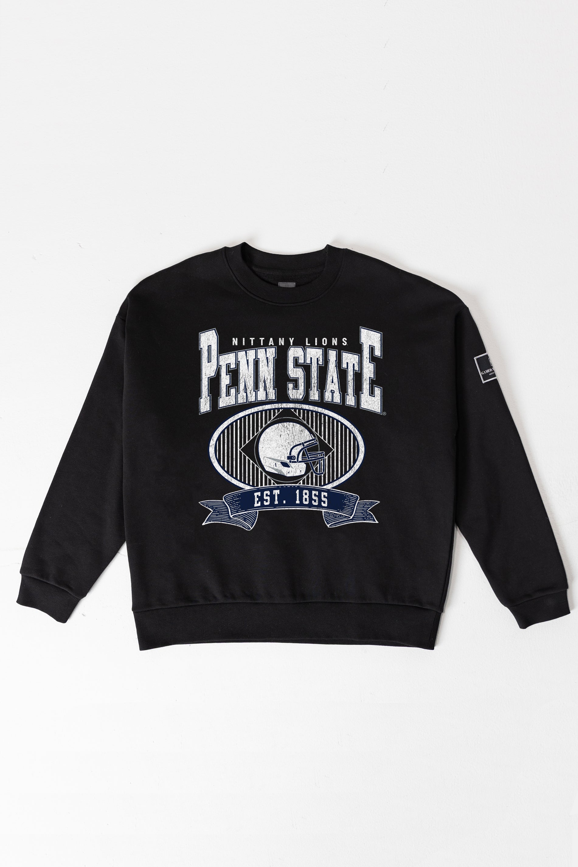 PENN STATE NITTANY LIONS BOLD CHEERS BLACK LABEL PREMIUM FLEECE CREW SWEATSHIRT