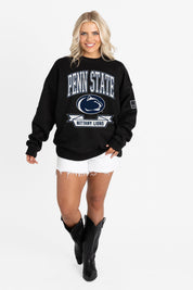 PENN STATE NITTANY LIONS VICTORY LANE BLACK LABEL PREMIUM FLEECE CREW SWEATSHIRT