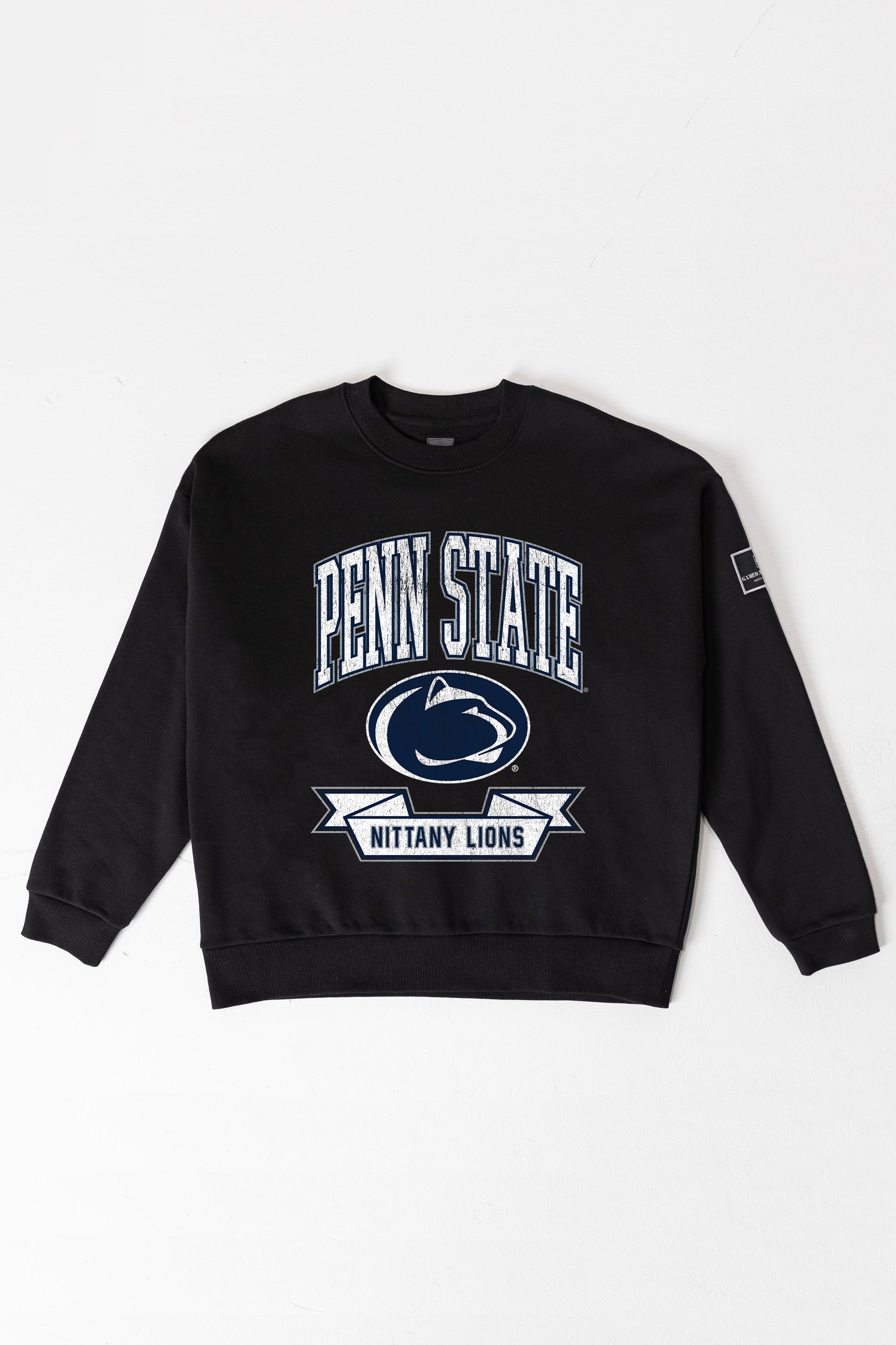 PENN STATE NITTANY LIONS VICTORY LANE BLACK LABEL PREMIUM FLEECE CREW SWEATSHIRT