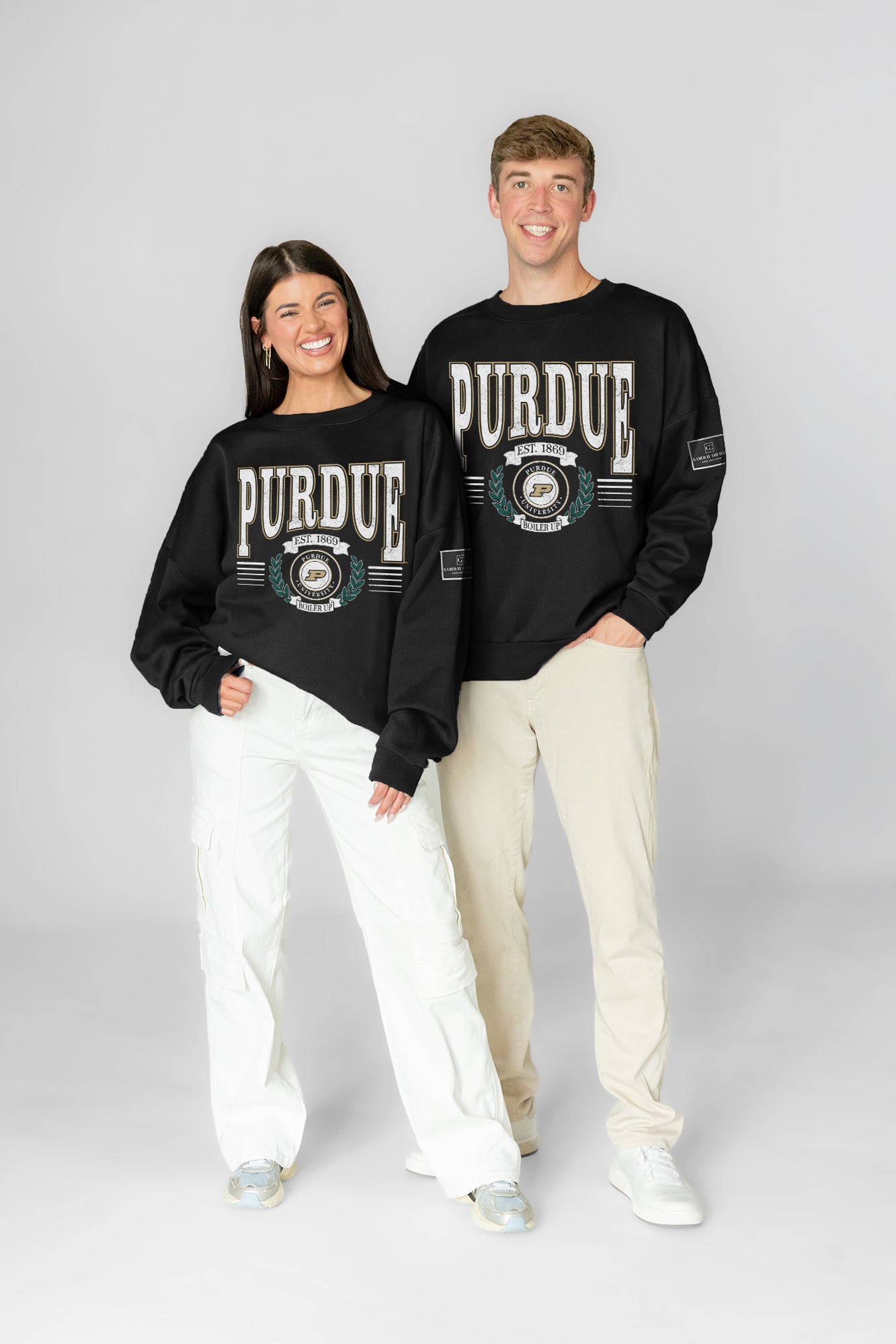 PURDUE BOILERMAKERS HONOR BOUND BLACK LABEL PREMIUM FLEECE CREWNECK