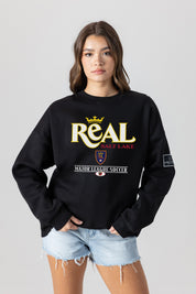 REAL SALT LAKE PLAYERS ONLY BLACK LABEL PREMIUM FLEECE DROP SHOULDER CREWNECK
