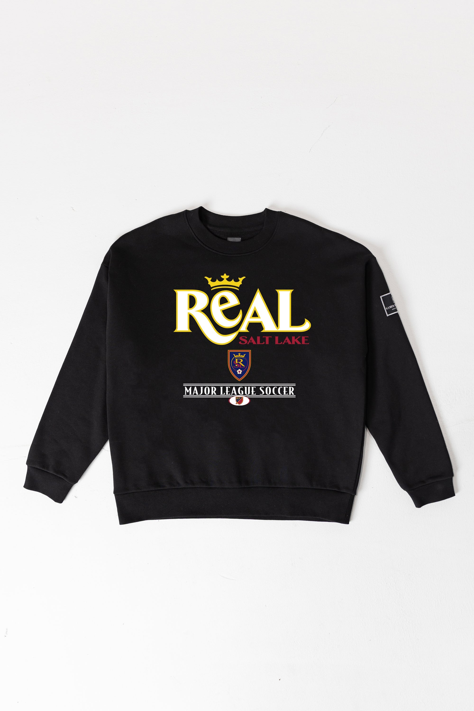 REAL SALT LAKE PLAYERS ONLY BLACK LABEL PREMIUM FLEECE DROP SHOULDER CREWNECK