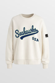 SEATTLE SEAHAWKS CLUTCH MOVE BLACK LABEL PREMIUM FLEECE CREW SWEATSHIRT BY RANDI MAHOMES