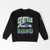 SEATTLE SEAHAWKS VICTORY PRIME BLACK LABEL PREMIUM FLEECE DROP SHOULDER CREWNECK