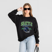 SEATTLE SEAHAWKS FIELD FOCUS BLACK LABEL PREMIUM FLEECE DROP SHOULDER CREWNECK