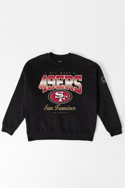 SAN FRANCISCO 49ERS POWERHOUSE PLAY BLACK LABEL PREMIUM FLEECE CREW SWEATSHIRT