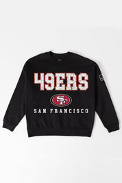 SAN FRANCISCO 49ERS LEVEL UP BLACK LABEL PREMIUM FLEECE CREW SWEATSHIRT
