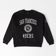 SAN FRANCISCO 49ERS FIERCE FLOW BLACK LABEL PREMIUM FLEECE DROP SHOULDER CREWNECK