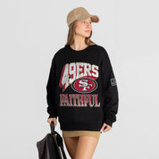 SAN FRANCISCO 49ERS VICTORY PRIME BLACK LABEL PREMIUM FLEECE DROP SHOULDER CREWNECK