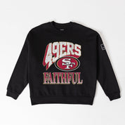 SAN FRANCISCO 49ERS VICTORY PRIME BLACK LABEL PREMIUM FLEECE DROP SHOULDER CREWNECK