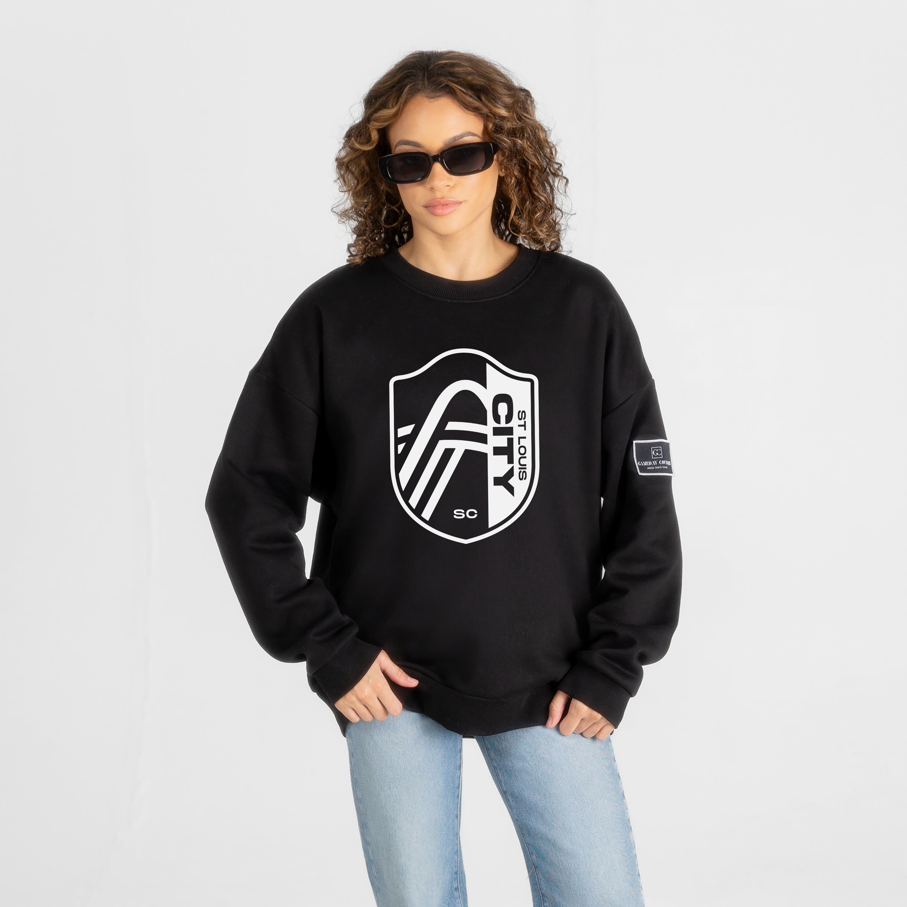 ST. LOUIS CITY SC BOLD MOVE BLACK LABEL PREMIUM FLEECE DROP SHOULDER CREWNECK