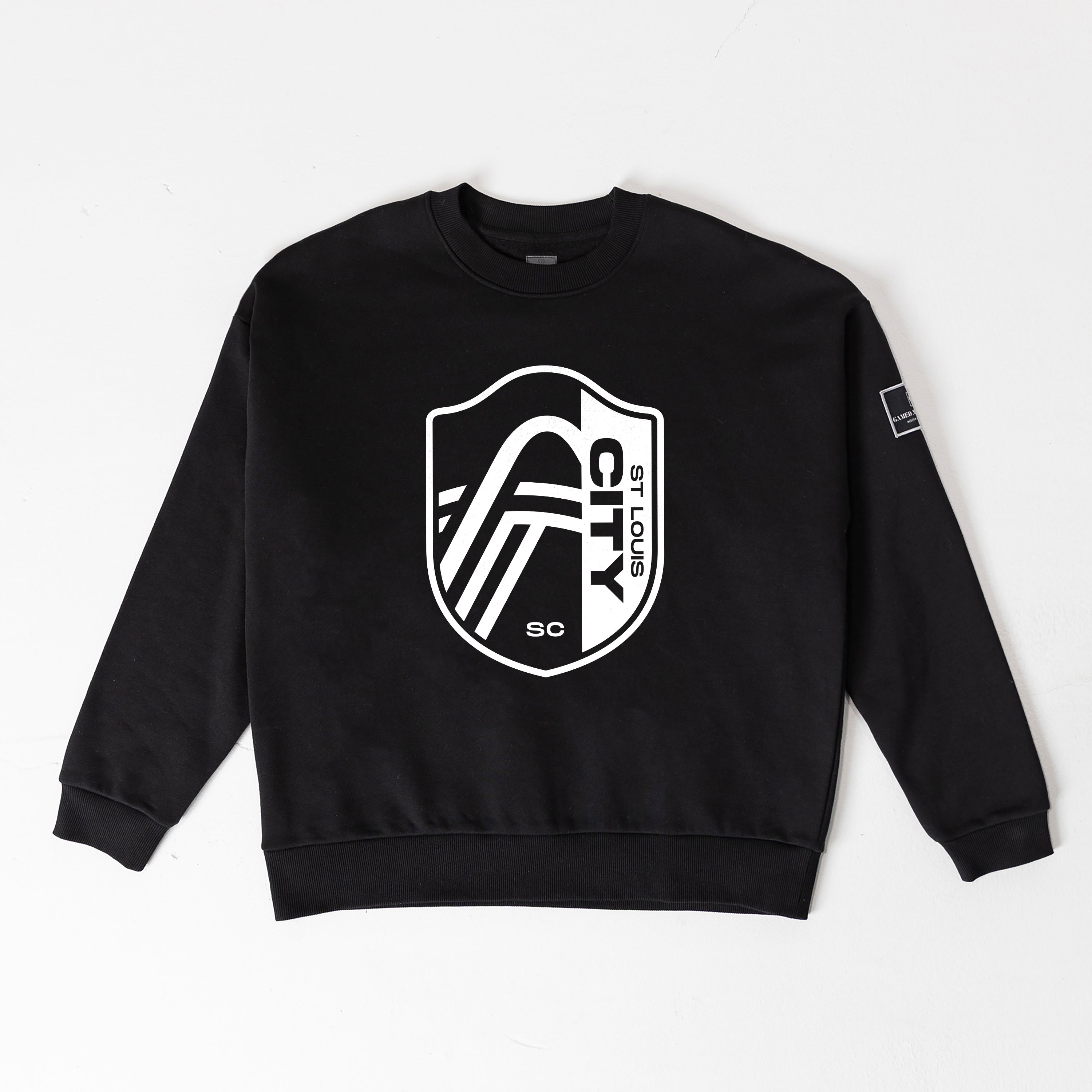 ST. LOUIS CITY SC BOLD MOVE BLACK LABEL PREMIUM FLEECE DROP SHOULDER CREWNECK