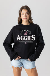 TEXAS A&M AGGIES PLAYERS ONLY BLACK LABEL PREMIUM FLEECE DROP SHOULDER CREWNECK