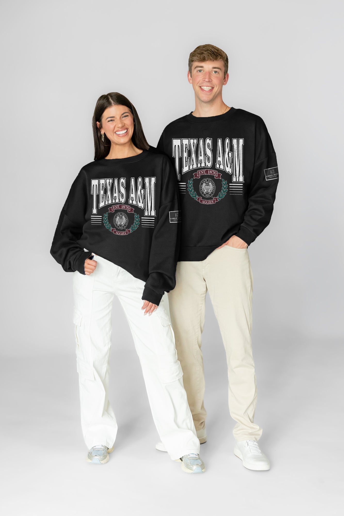 TEXAS A&M AGGIES HONOR BOUND BLACK LABEL PREMIUM FLEECE CREWNECK