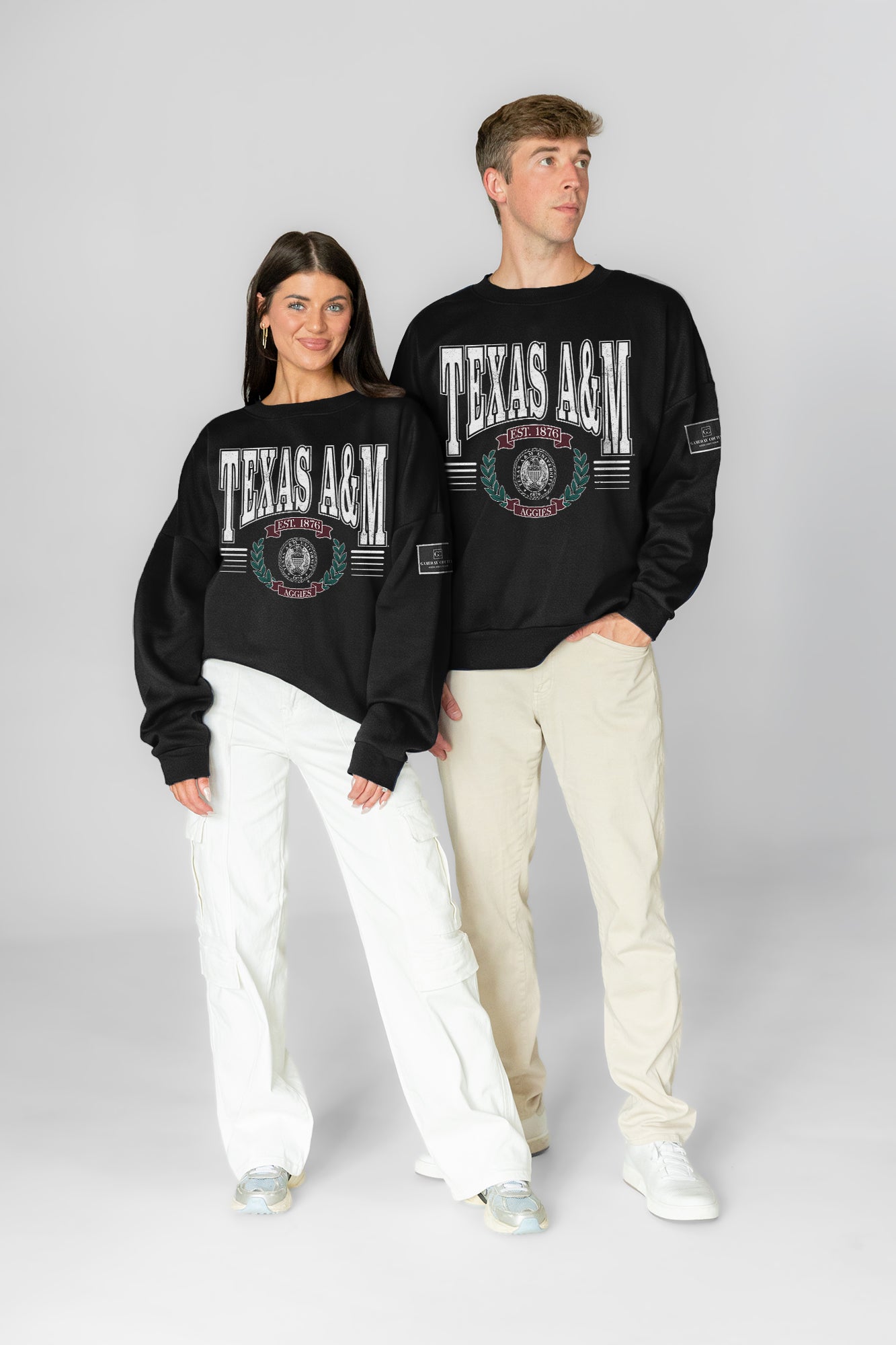 TEXAS A&M AGGIES HONOR BOUND BLACK LABEL PREMIUM FLEECE CREWNECK
