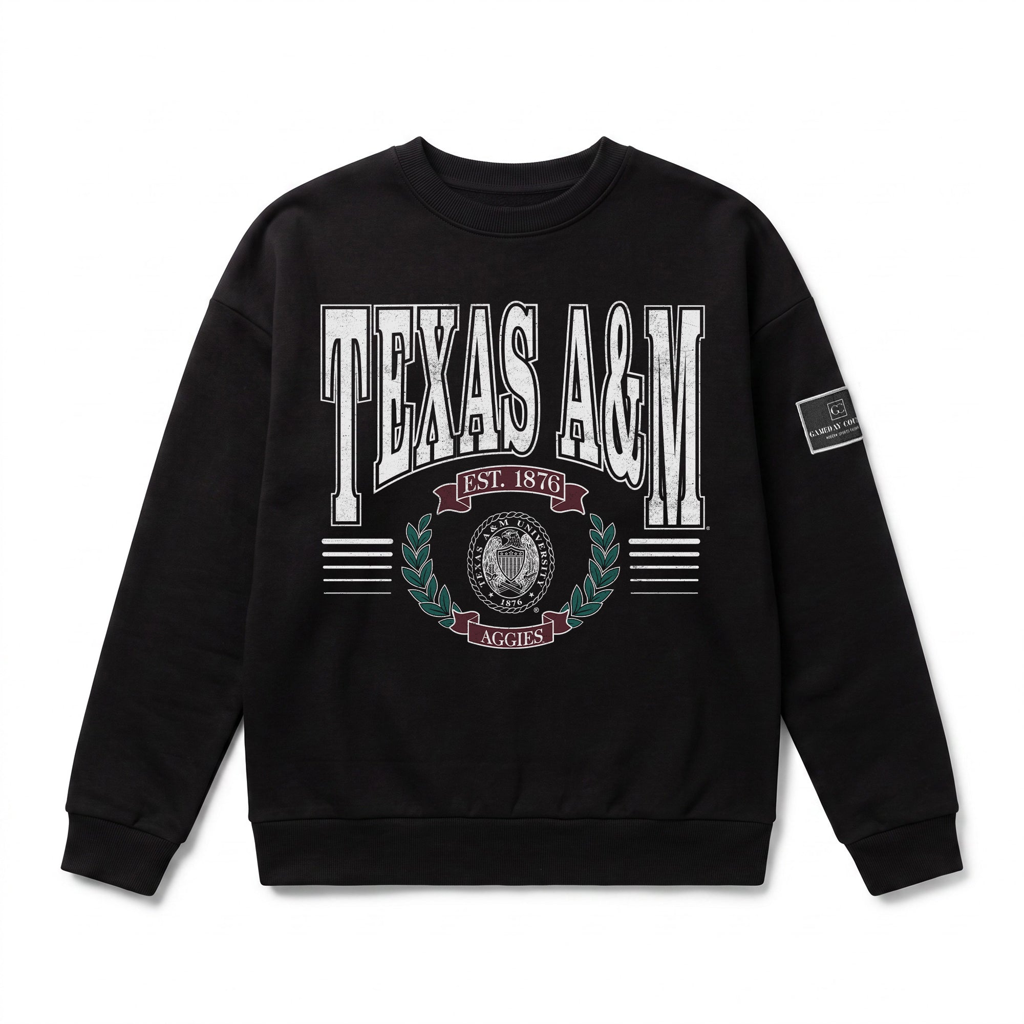 TEXAS A&M AGGIES HONOR BOUND BLACK LABEL PREMIUM FLEECE CREWNECK
