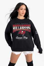 TAMPA BAY BUCCANEERS POWERHOUSE PLAY BLACK LABEL PREMIUM FLEECE CREW SWEATSHIRT
