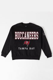 TAMPA BAY BUCCANEERS LEVEL UP BLACK LABEL PREMIUM FLEECE CREW SWEATSHIRT