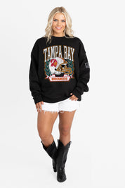 TAMPA BAY BUCCANEERS VICTORY LANE BLACK LABEL PREMIUM FLEECE CREW SWEATSHIRT