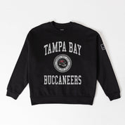 TAMPA BAY BUCCANEERS FIERCE FLOW BLACK LABEL PREMIUM FLEECE DROP SHOULDER CREWNECK