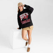 TAMPA BAY BUCCANEERS VICTORY PRIME BLACK LABEL PREMIUM FLEECE DROP SHOULDER CREWNECK