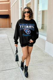 TENNESSEE TITANS POWERHOUSE PLAY BLACK LABEL PREMIUM FLEECE CREW SWEATSHIRT