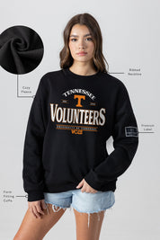 TENNESSEE VOLUNTEERS PLAYERS ONLY BLACK LABEL PREMIUM FLEECE DROP SHOULDER CREWNECK
