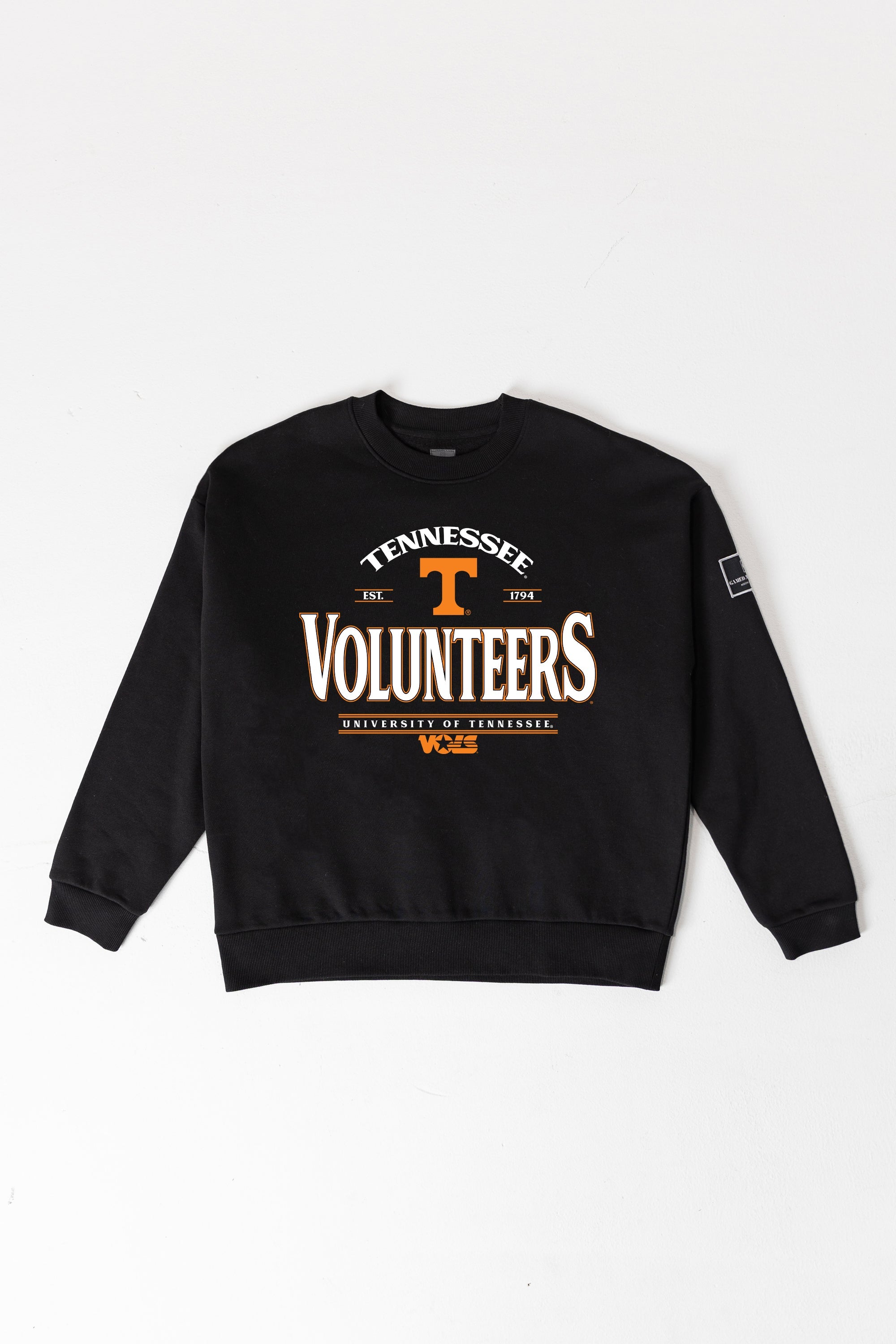 TENNESSEE VOLUNTEERS PLAYERS ONLY BLACK LABEL PREMIUM FLEECE DROP SHOULDER CREWNECK
