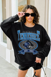 TENNESSEE TITANS BOLD CHEERS BLACK LABEL PREMIUM FLEECE CREW SWEATSHIRT