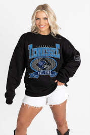 TENNESSEE TITANS BOLD CHEERS BLACK LABEL PREMIUM FLEECE CREW SWEATSHIRT