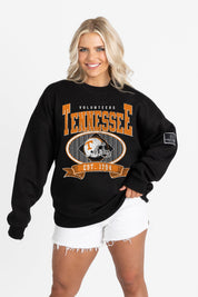 TENNESSEE VOLUNTEERS BOLD CHEERS BLACK LABEL PREMIUM FLEECE CREW SWEATSHIRT