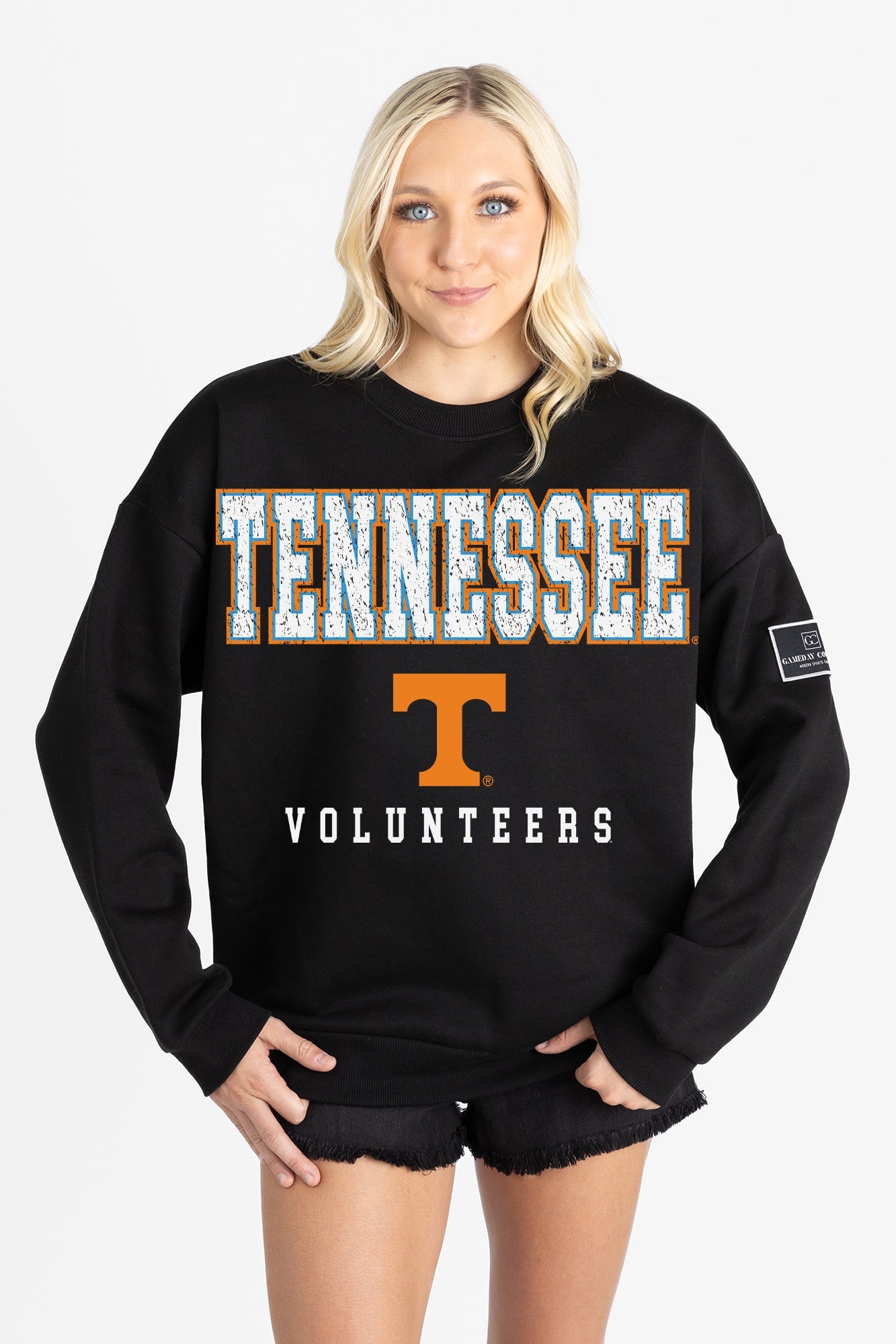 TENNESSEE VOLUNTEERS LEVEL UP BLACK LABEL PREMIUM FLEECE CREW SWEATSHIRT