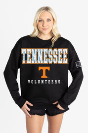 TENNESSEE VOLUNTEERS LEVEL UP BLACK LABEL PREMIUM FLEECE CREW SWEATSHIRT