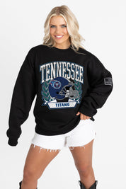 TENNESSEE TITANS VICTORY LANE BLACK LABEL PREMIUM FLEECE CREW SWEATSHIRT