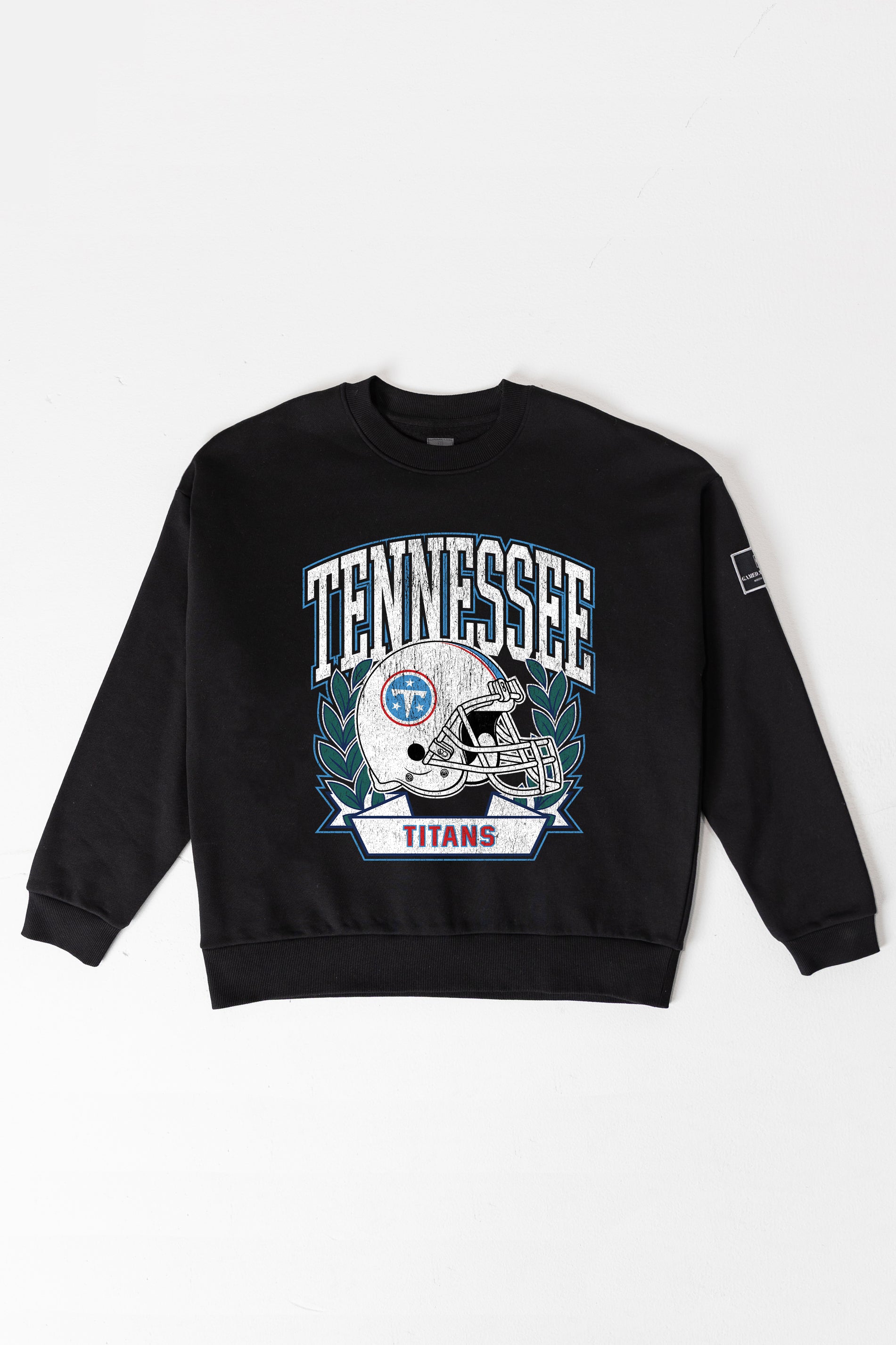 TENNESSEE TITANS VICTORY LANE BLACK LABEL PREMIUM FLEECE CREW SWEATSHIRT