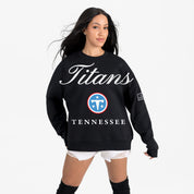 TENNESSEE TITANS LEGACY CLUB BLACK LABEL PREMIUM FLEECE DROP SHOULDER CREWNECK