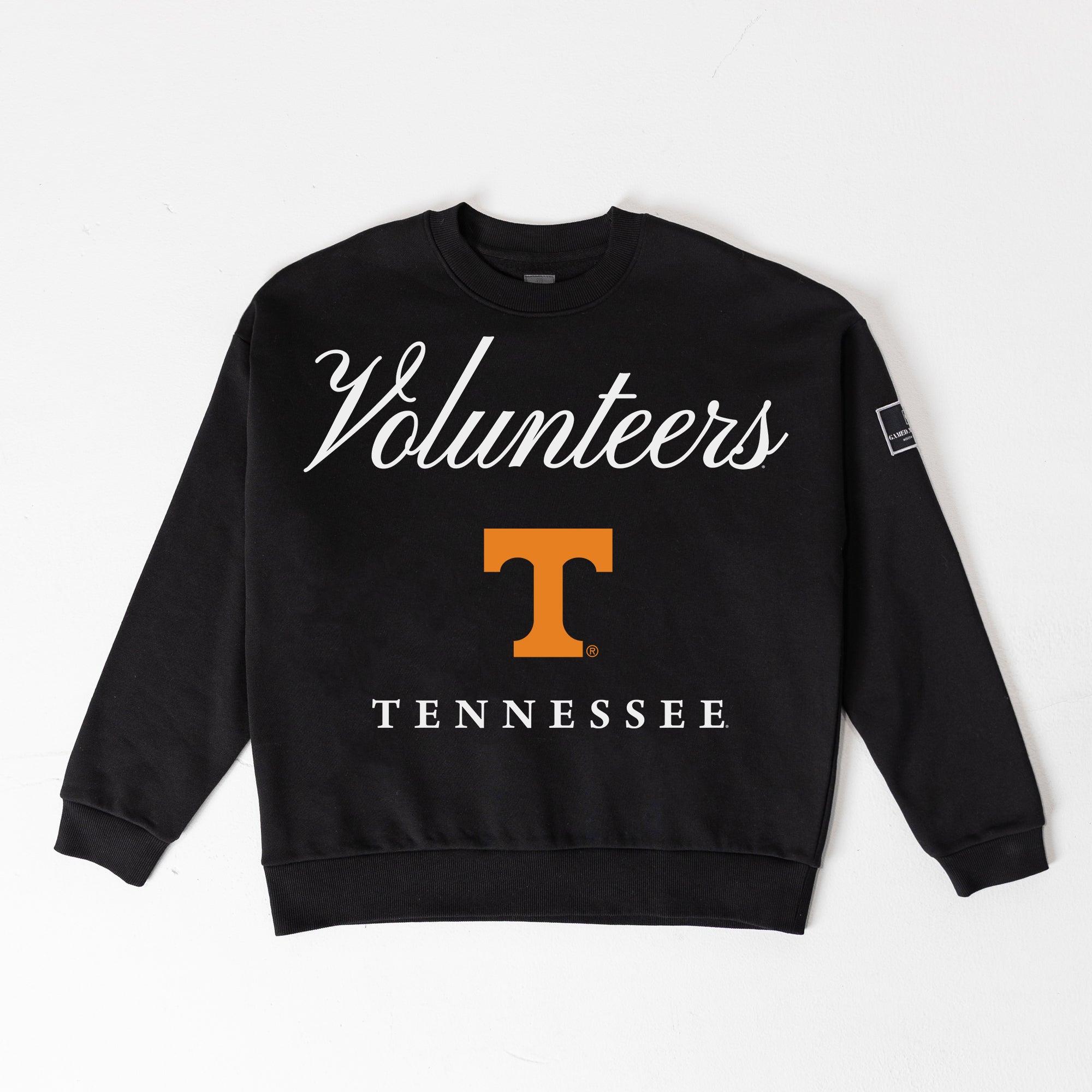 TENNESSEE VOLUNTEERS LEGACY CLUB BLACK LABEL PREMIUM FLEECE DROP SHOULDER CREWNECK