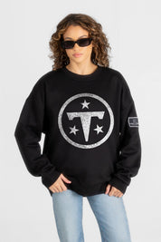 TENNESSEE TITANS BOLD MOVE BLACK LABEL PREMIUM FLEECE DROP SHOULDER CREWNECK