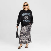 TENNESSEE TITANS FIERCE FLOW BLACK LABEL PREMIUM FLEECE DROP SHOULDER CREWNECK