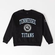 TENNESSEE TITANS FIERCE FLOW BLACK LABEL PREMIUM FLEECE DROP SHOULDER CREWNECK