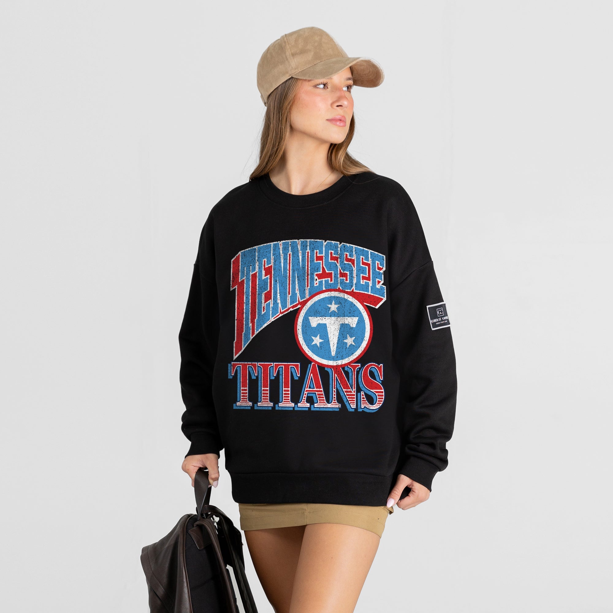 TENNESSEE TITANS VICTORY PRIME BLACK LABEL PREMIUM FLEECE DROP SHOULDER CREWNECK