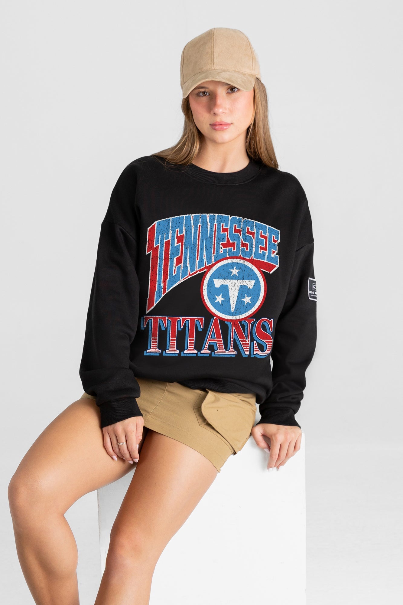 TENNESSEE TITANS VICTORY PRIME BLACK LABEL PREMIUM FLEECE DROP SHOULDER CREWNECK