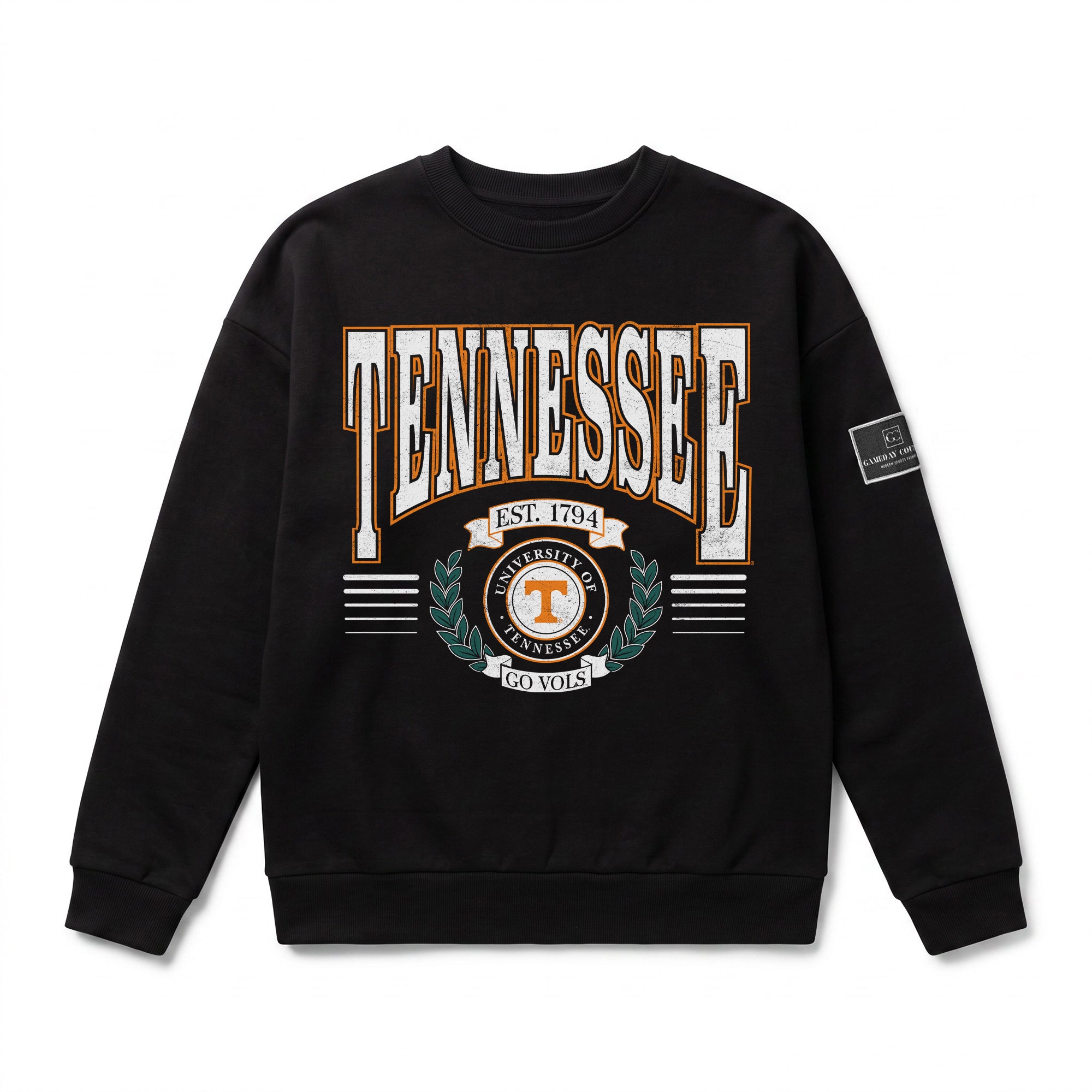 TENNESSEE VOLUNTEERS HONOR BOUND BLACK LABEL PREMIUM FLEECE CREWNECK