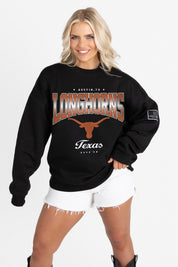TEXAS LONGHORNS POWERHOUSE PLAY BLACK LABEL PREMIUM FLEECE CREW SWEATSHIRT