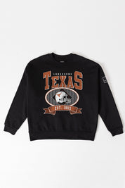 TEXAS LONGHORNS BOLD CHEERS BLACK LABEL PREMIUM FLEECE CREW SWEATSHIRT