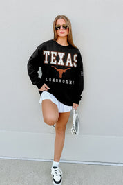 TEXAS LONGHORNS LEVEL UP BLACK LABEL PREMIUM FLEECE CREW SWEATSHIRT