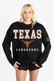 TEXAS LONGHORNS LEVEL UP BLACK LABEL PREMIUM FLEECE CREW SWEATSHIRT